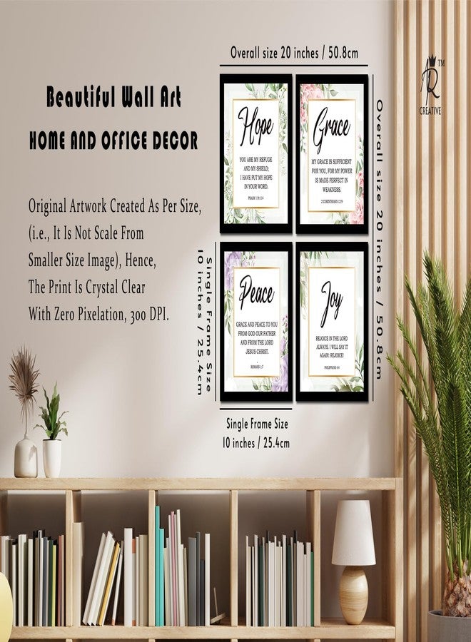 AR Creative HOPE, GRACE, PEACE, JOY - Bible Verse Wall Art, Bible Quotes Print with Frame, Home, Office Decor, Bible Quotes Poster (10 inch x 10 inch), Set Of 4 - Image 4