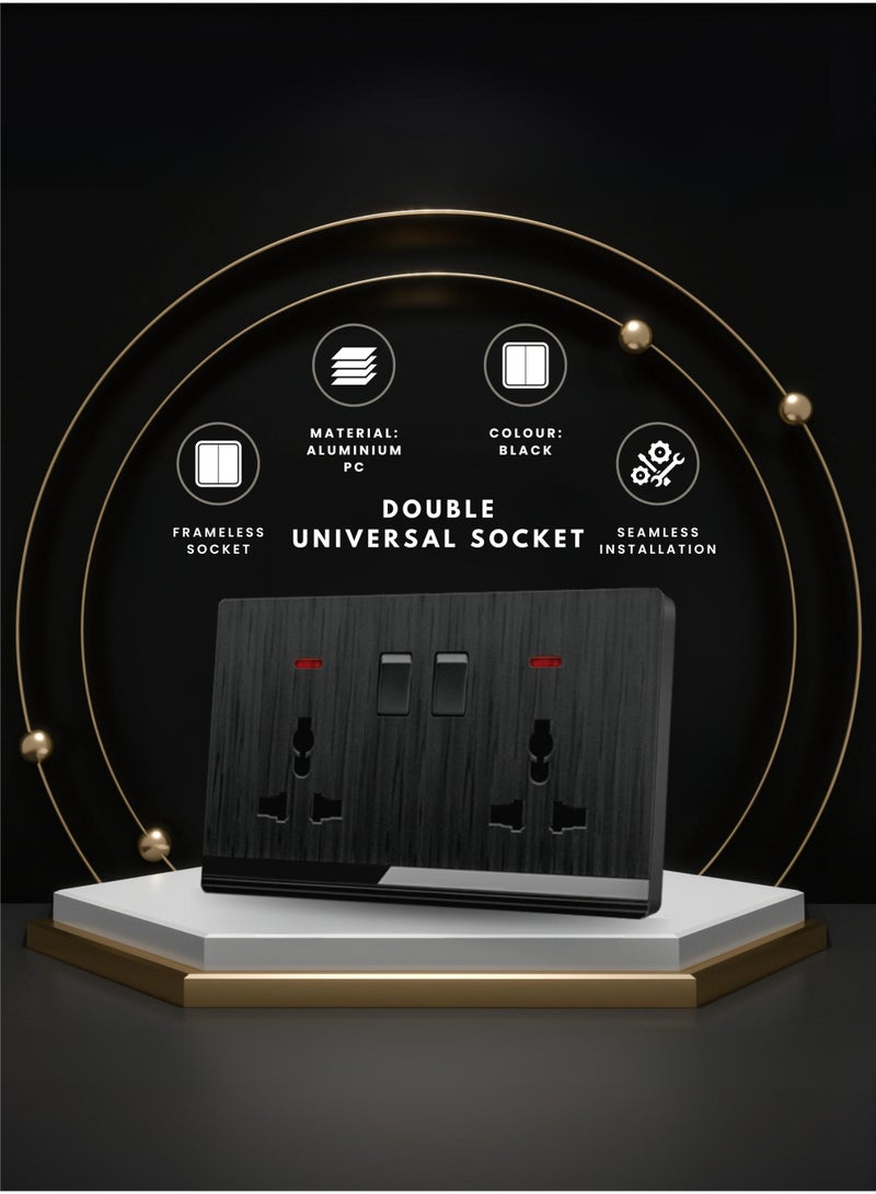 Vmax Double MF Socket with Switch Premium Wall Power Outlet Durable & Safe Design Easy Installation Multiple Color Options Ideal for Homes, Offices & Commercial Use - Image 3