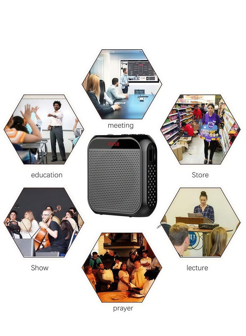 KASTWAVE Rechargeable Portable Speech Amplifier for Teaching Speeches, Equipped with Wired Microphone Earphones for Easy Portable Amplification - Image 3