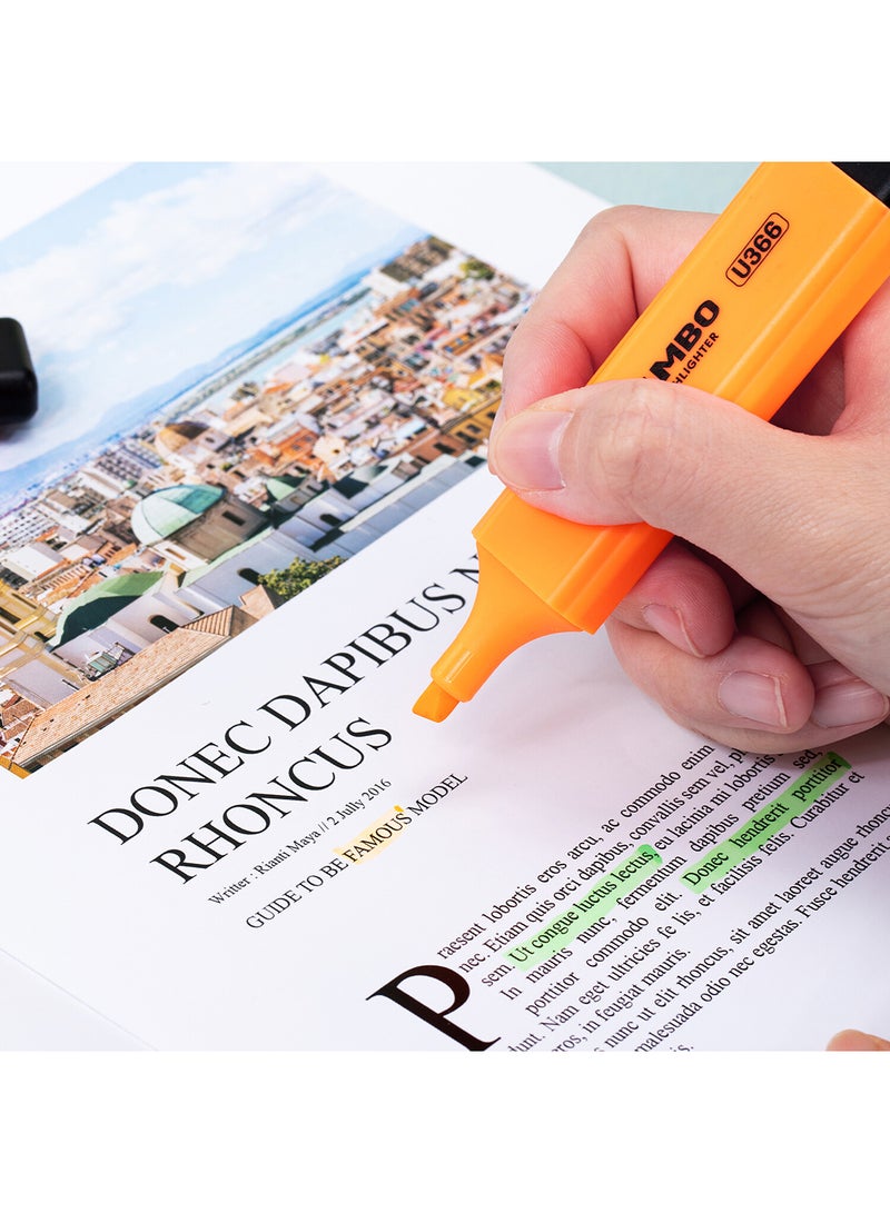 Deli Orange Highlighter Chisel tip 1-5mm , Fast-Drying , for Note-Taking , Drawing illustrations , Pack of 12 - Image 5