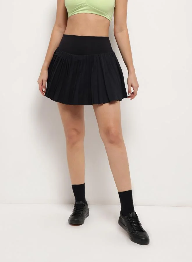 ZAECY Pleated Tennis Skirt – Night Empyrean Black