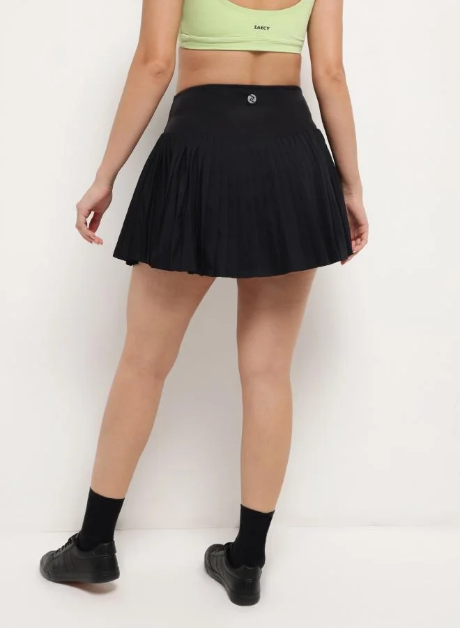 ZAECY Pleated Tennis Skirt – Night Empyrean Black
