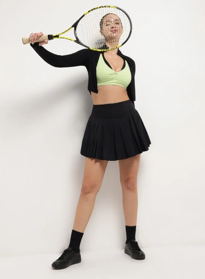 ZAECY Pleated Tennis Skirt – Night Empyrean Black