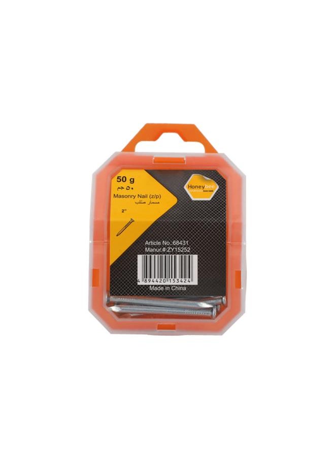 HONEY BEE Corrosion-Resistant Zinc Plated Masonry Nail Silver 2inch ZY15252  - Image 1