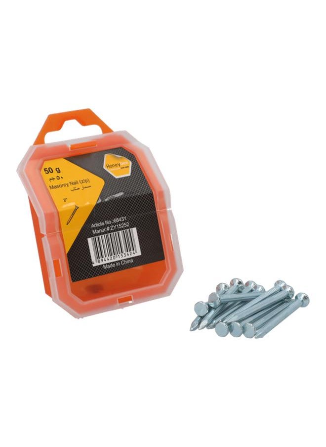 HONEY BEE Corrosion-Resistant Zinc Plated Masonry Nail Silver 2inch ZY15252  - Image 2