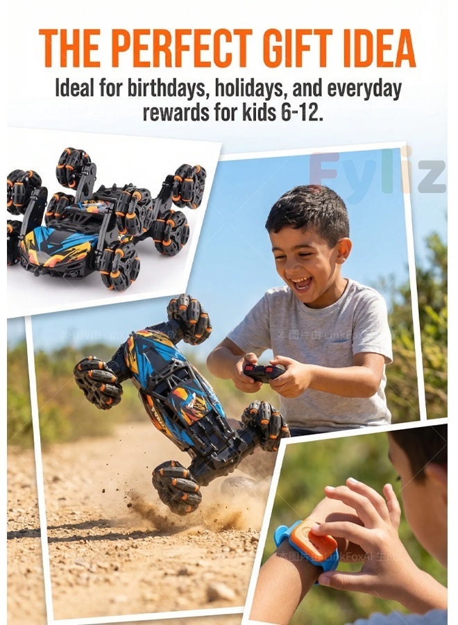 Fyliz RC Remote Control Car for Kids, Stunt Car, 8WD Acrobatic Car with Gesture Detection, Birthday Gift for Kids, Fun Car - Image 2