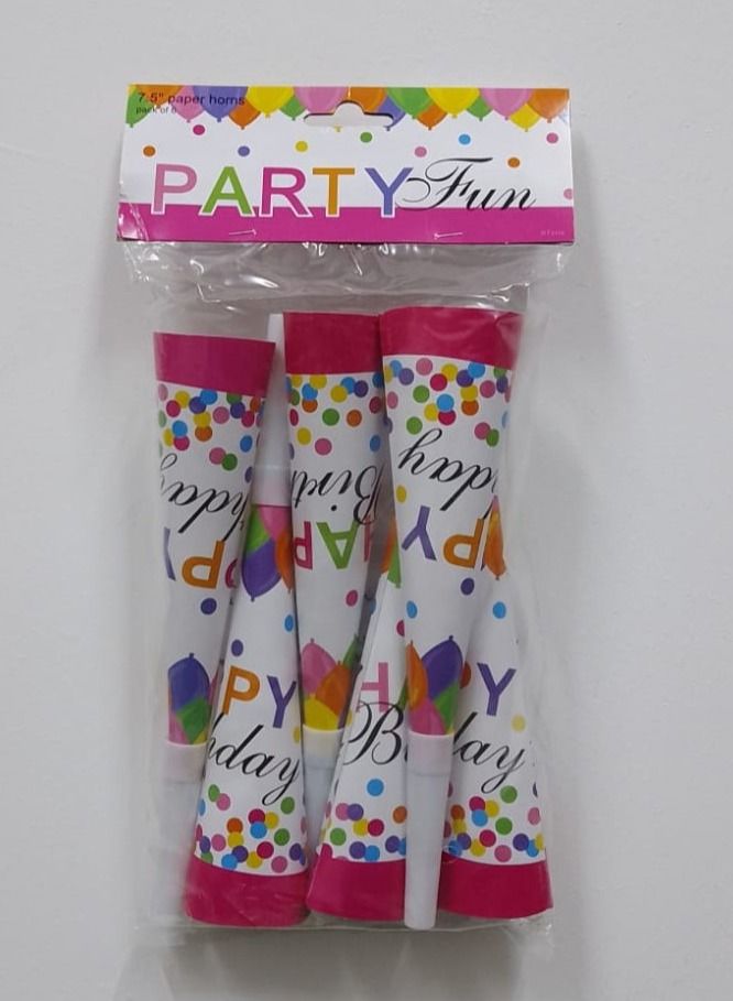 بارتي فن أبواق ورقية للحفلات 6 قطع