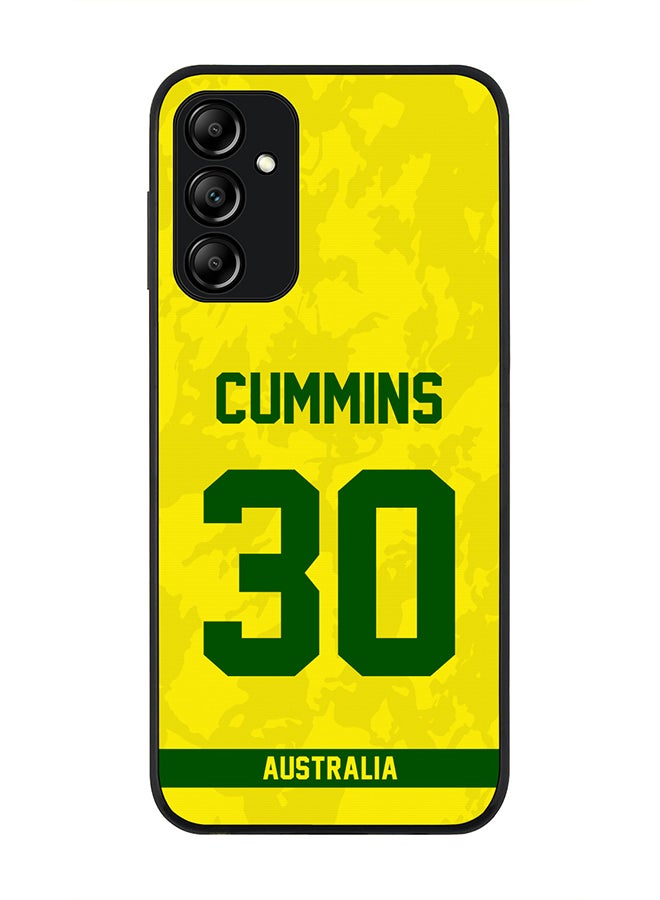 Stylizedd Rugged Black Edge Case for Samsung Galaxy A14 / A14 5G, Slim fit Soft Case Flexible Thin Cover - Player Name - Pat Cummins, Jersey Number- 30 - Image 1