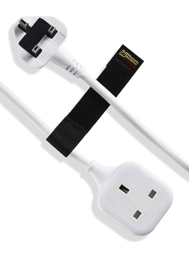 PROMASS promass 2m 1 Way Extension Cord with UK 3 Pin Plug Power Strip, Tough and Fireproof Single Extension Socket for Home & Office (White)  - Image 1