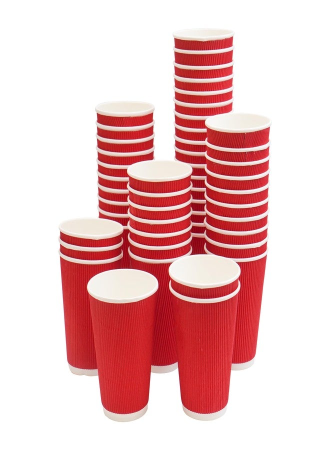 PARICOTT 330ml - 50 Cups | Ripple Paper Cups | Disposable Coffee & Tea Cups for Hot Drinks | Leak-Resistant, Sturdy & Eco-Friendly | Ideal for Office, Home, Events, Travel & Parties - Image 1