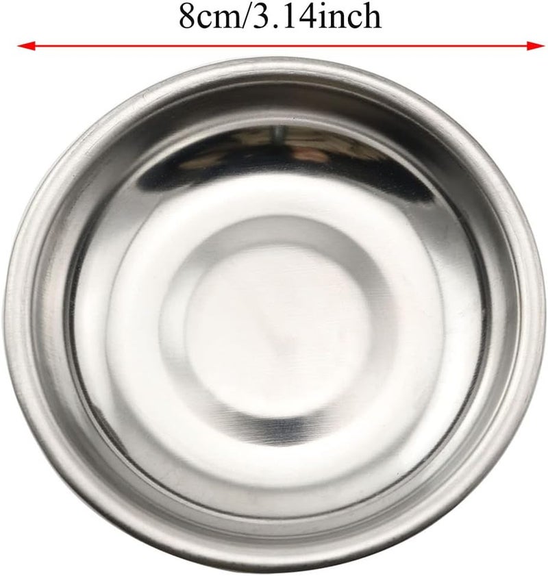 PZRT 8pcs Stainless Steel Sauce Dishes 8mm Diameter Round Dipping Sauce Dishes Soup Plate Soy Sauce Dishes Seasoning Dish Home Restaurant Supplies - Image 2