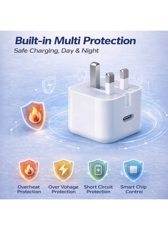 Field IPhone Charger Fast Charging 20W USB-C Travel Power Adapter Compatible for iPhone 16/15/14/14 Pro/14 Pro Max/14 Plus/13/12/SE2020/11/XR/XS Max/X/iPad,Samsung Galaxy And all Type C Phones - Image 2