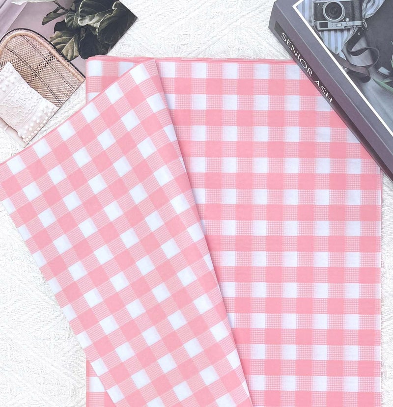 MUNILAIL 100 Sheets Gingham Tissue Paper 14 x 20 Inches Pink and White Checkered Tissue Paper for Gift Bags Bulk Wrapping Papers Gift Papers Tissue for Birthday Gift Packing Crafts - Image 5