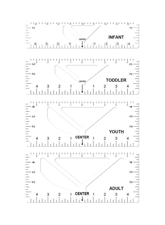 NIBEMINENT 4-Piece Alignment Craft Ruler PVC T-Shirt Measuring Tool White - Image 1