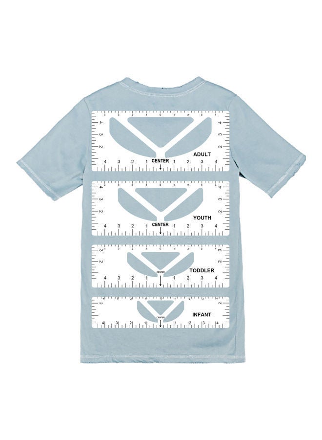 NIBEMINENT 4-Piece Alignment Craft Ruler PVC T-Shirt Measuring Tool White - Image 5
