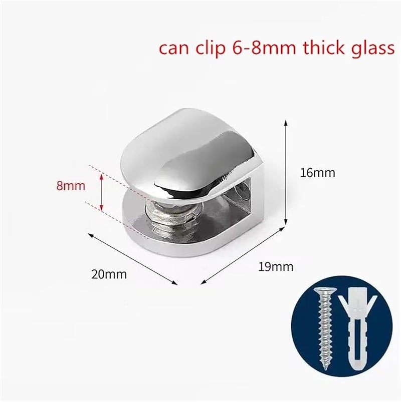 Glass Clamp Bracket Adjustable Shelf Holder Flat Back Mount For Staircase Handrail 20pcs - Image 4