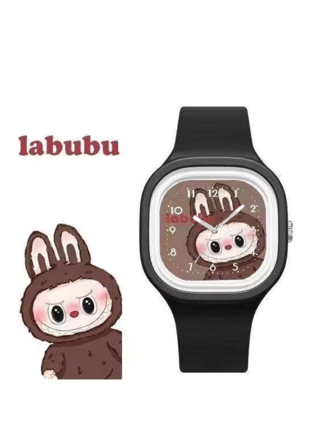 MiMi & BeiBei ساعة أنالوج بتصميم لابوبو الجذاب للأطفال، ساعة بحزام مطاطي للبنات والأولاد، ساعة لابوبو للأطفال - Image 2
