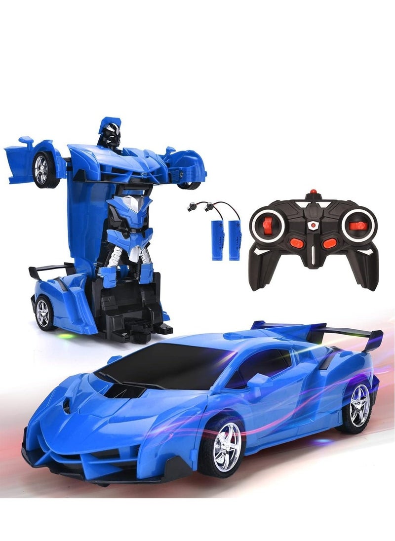 UniTrain Remote Control Transformer Car Robot Toy for Boys 1:18 -Drift RC Car Robot with Lights, Sounds, Soft Grip Tires, 360 Degree Turning - Birthday & Hobby Gift for Toddlers  - Image 1