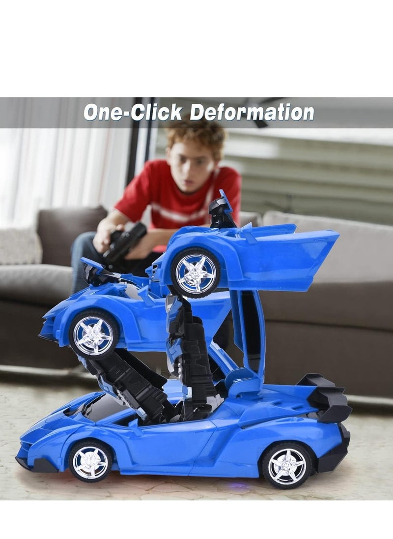 UniTrain Remote Control Transformer Car Robot Toy for Boys 1:18 -Drift RC Car Robot with Lights, Sounds, Soft Grip Tires, 360 Degree Turning - Birthday & Hobby Gift for Toddlers  - Image 2