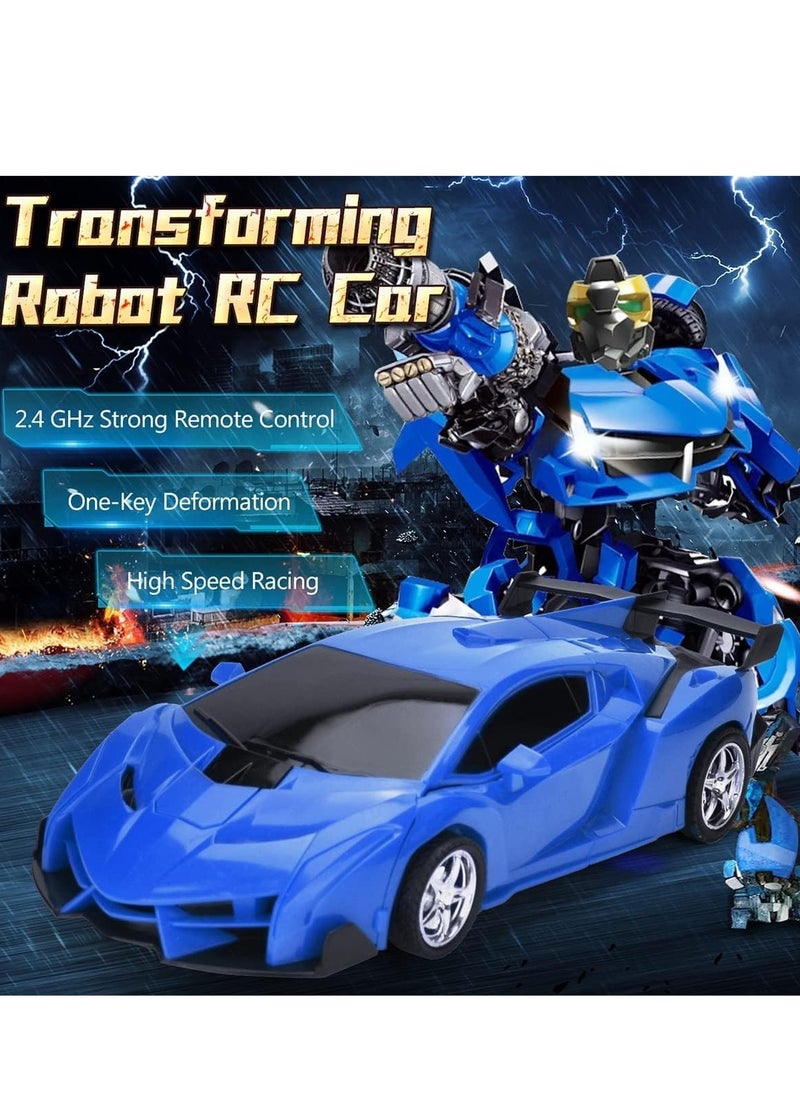 UniTrain Remote Control Transformer Car Robot Toy for Boys 1:18 -Drift RC Car Robot with Lights, Sounds, Soft Grip Tires, 360 Degree Turning - Birthday & Hobby Gift for Toddlers  - Image 4
