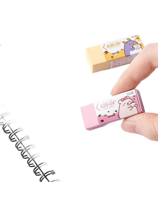 Plus Eraser, Jomily Limited Edition, Cute Cartoon Design For Students, Cleans Well With Less Debris, Pencil Eraser Er-060An, Yellow - Image 2