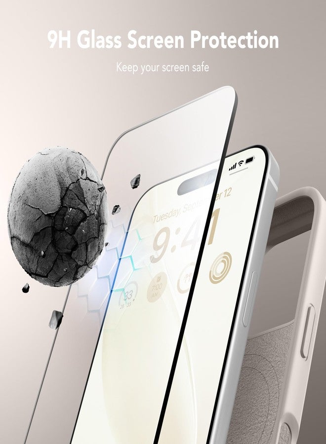 غونيز جراب GONEZ المغناطيسي لهاتف iPhone 16 Pro Max، متوافق مع MagSafe، مصنوع من السيليكون السائل، مع واقي للشاشة وواقي للكاميرا، غطاء حماية كامل مقاوم للصدمات، مقاس 6.9 بوصة، لون حجري. - Image 5