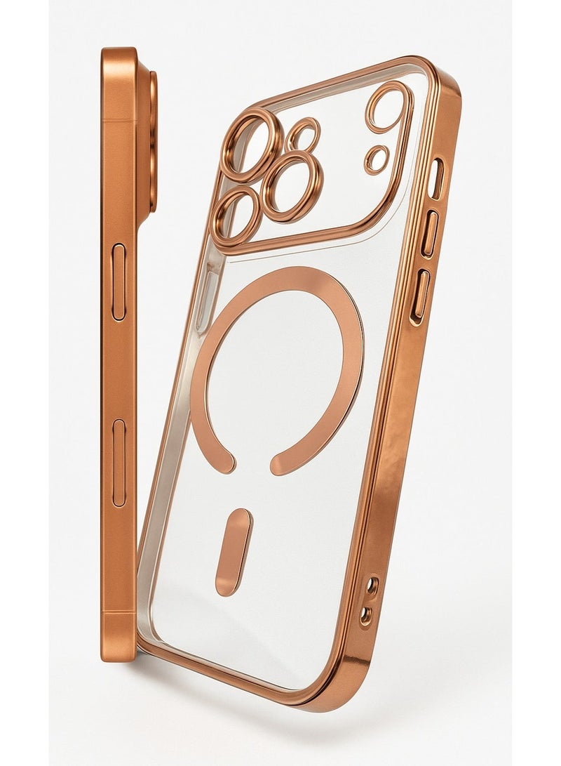 YUSR iPhone 17 ProMax case with Transparent Back and electroplated glossy metallic colored sides - Image 3