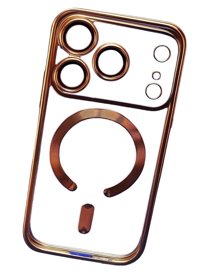 YUSR iPhone 17 ProMax case with Transparent Back and electroplated glossy metallic colored sides - Image 4