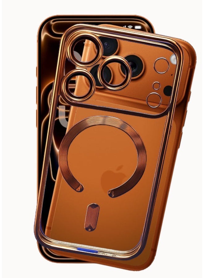 YUSR iPhone 17 ProMax case with Transparent Back and electroplated glossy metallic colored sides - Image 2