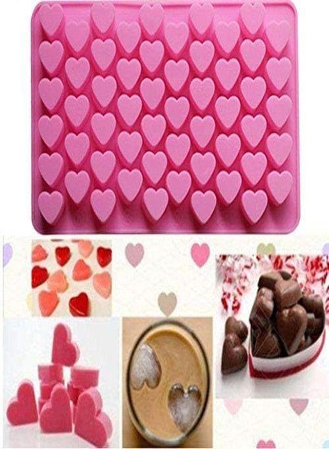MPR4 Heart Design Silicone Mould Set | 55 Cavities Mould | Pink and Brown Chocolate Mould | Chocolate Candy Making Tray (Multicolour, Pck-2) - Image 3