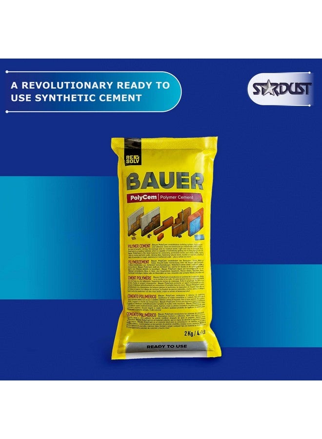 باوير أسمنت بوليمر فوري من باور، بديل جاهز للاستخدام للملاط والمواد اللاصقة - متعدد الاستخدامات لإصلاح شقوق الخرسانة، وشقوق بلاط الحجر، وإصلاح الطوب، ومريح، ومتين، وسهل التخزين - 2 كجم - Image 1
