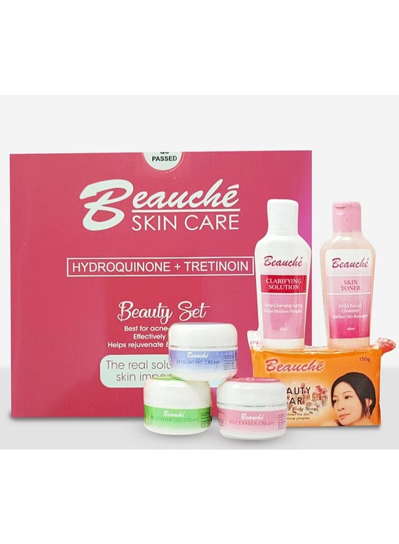 BEAUCHE Skin Care Beauty Set Hydroquinone + Tretinoin Skincare Kit for Oily and Acne-Prone Skin, Brightening, Moisturizing and Daily Skin Care Routine for Women - Image 1