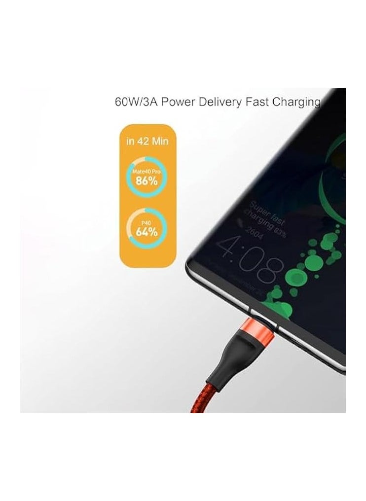 سلك شاحن، كابل شحن متعدد 3A، USB A/USB C إلى 5 في 1 سلك شاحن سريع مجدول من النايلون لأجهزة Lightning وMicro USB وType C، مناسب لهاتف iPhone وAndroid وPixel وSony وLG وهواوي، 1.2 متر، أسود