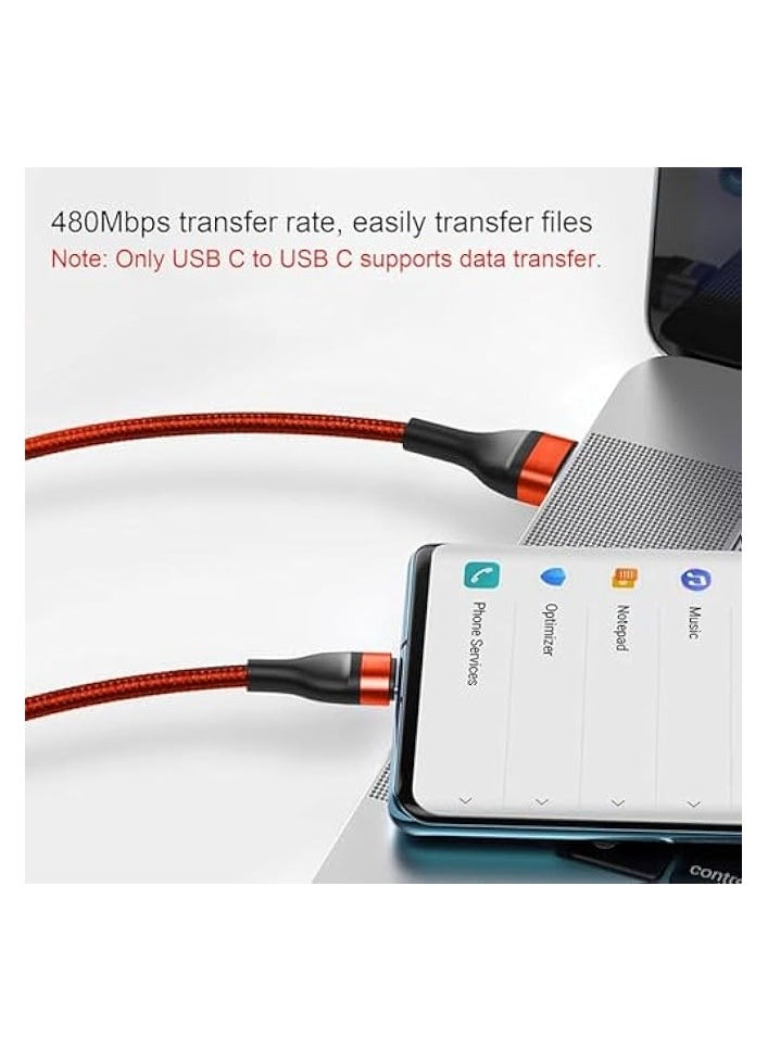 سلك شاحن، كابل شحن متعدد 3A، USB A/USB C إلى 5 في 1 سلك شاحن سريع مجدول من النايلون لأجهزة Lightning وMicro USB وType C، مناسب لهاتف iPhone وAndroid وPixel وSony وLG وهواوي، 1.2 متر، أسود