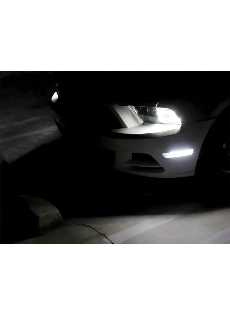 iJDMTOY iJDMTOY Smoked Lens 27-SMD White Full LED Side Marker Light Assembly Kit, Compatible with Ford 2010-2014 Mustang Front Bumper  - Image 3