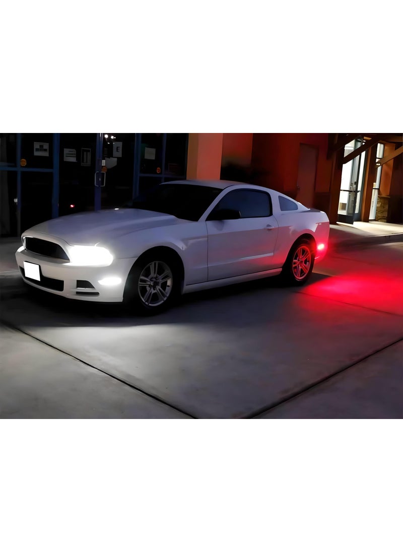 iJDMTOY iJDMTOY Smoked Lens 27-SMD White Full LED Side Marker Light Assembly Kit, Compatible with Ford 2010-2014 Mustang Front Bumper  - Image 4