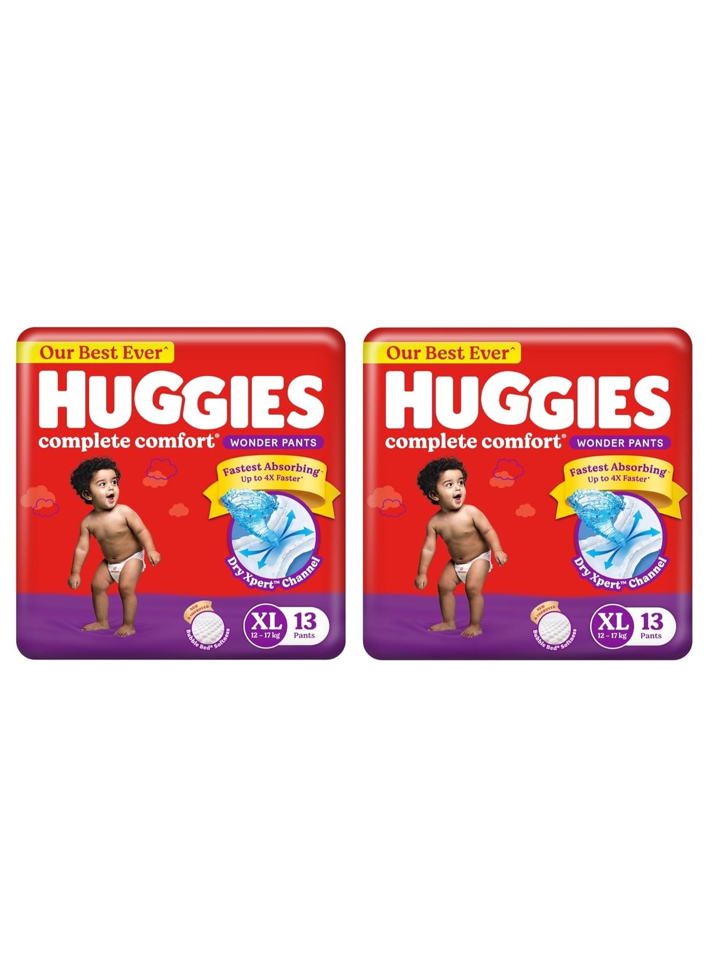 Huggies Complete Comfort Dry Pants Extra Large (XL) Size Baby Diaper Pants, XL-13 (PACK OF 2) 26 PIECES
