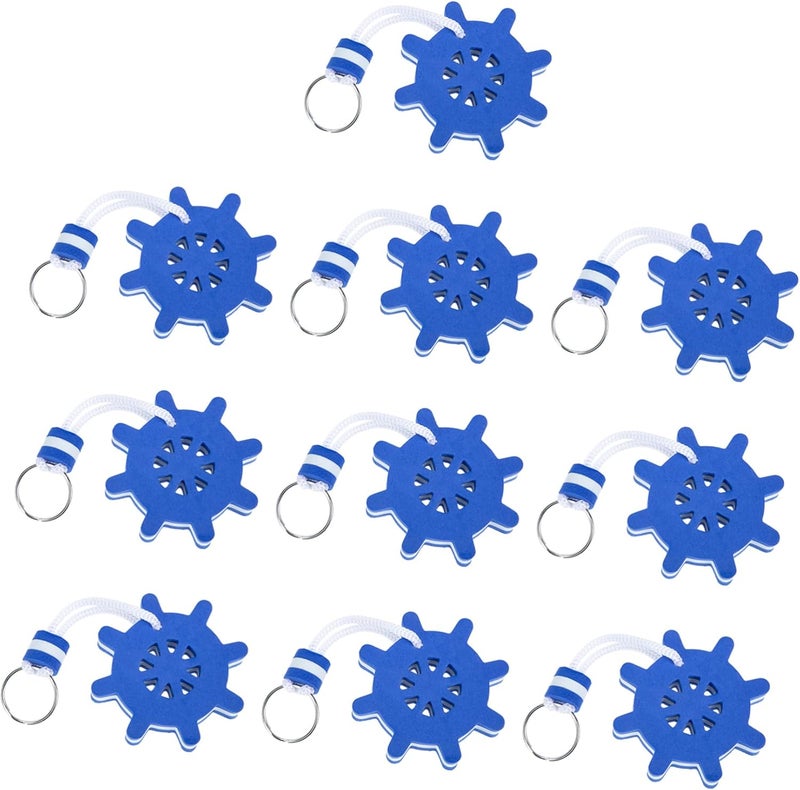 ABOOFAN 10pcs Blue Floating Keychains EVA Foam Water Sports Key Rings Lightweight Buoyant Key Holders for Boating Swimming Sailing and Fishing Activities - Image 1