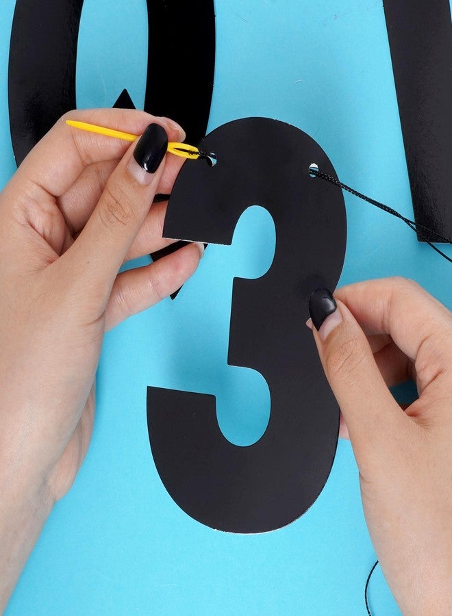 mifengda DIY Banner Kit with Letters Bright Black Customizable Birthday Banners Graduation Banner Custom Party Hanging Banners for Graduation Wedding Party Baby Shower Decoration (Bright Black) - Image 5