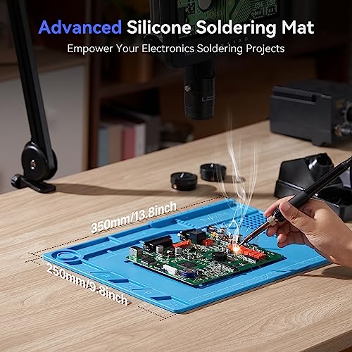 TOMLOV DM602 Flex Digital Soldering Microscope 2000x, Flexible Arm, 10.1" HDMI Microscope with 3 Lens, Coin Magnifier with Ring Light, Adults LCD Video Magnifying Glass, Electronic Repair Mat,64GB - Image 5