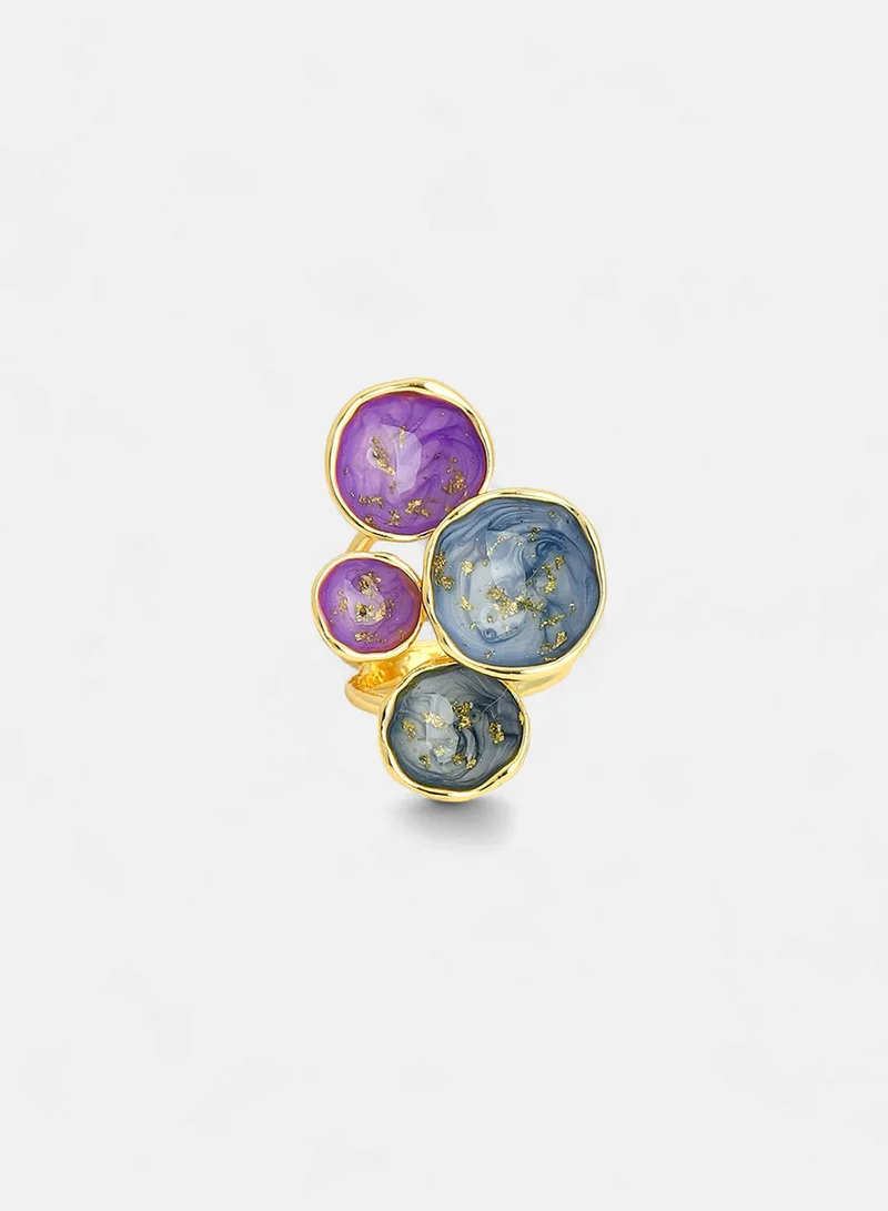 SOHI Amethyst Studded Adjustable Artificial Finger Ring Jewellery