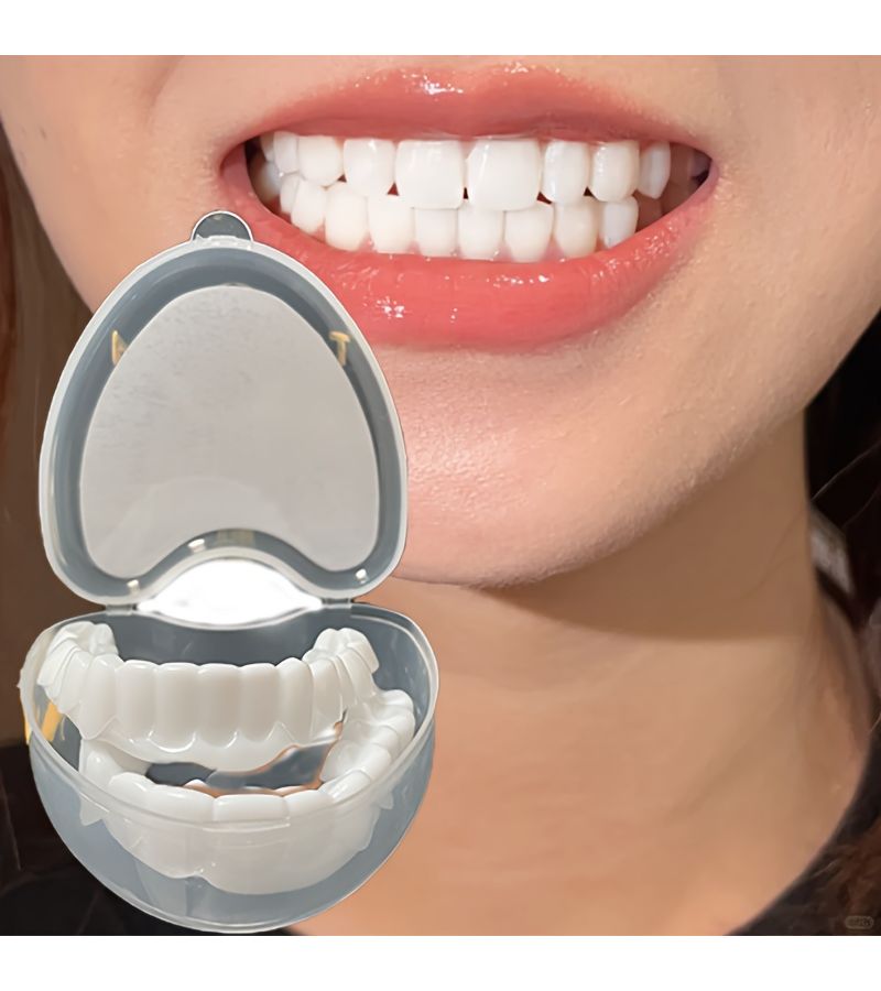 White Teeth Veneers Premium Edition Unisex Upper Lower Dental Set - Image 1