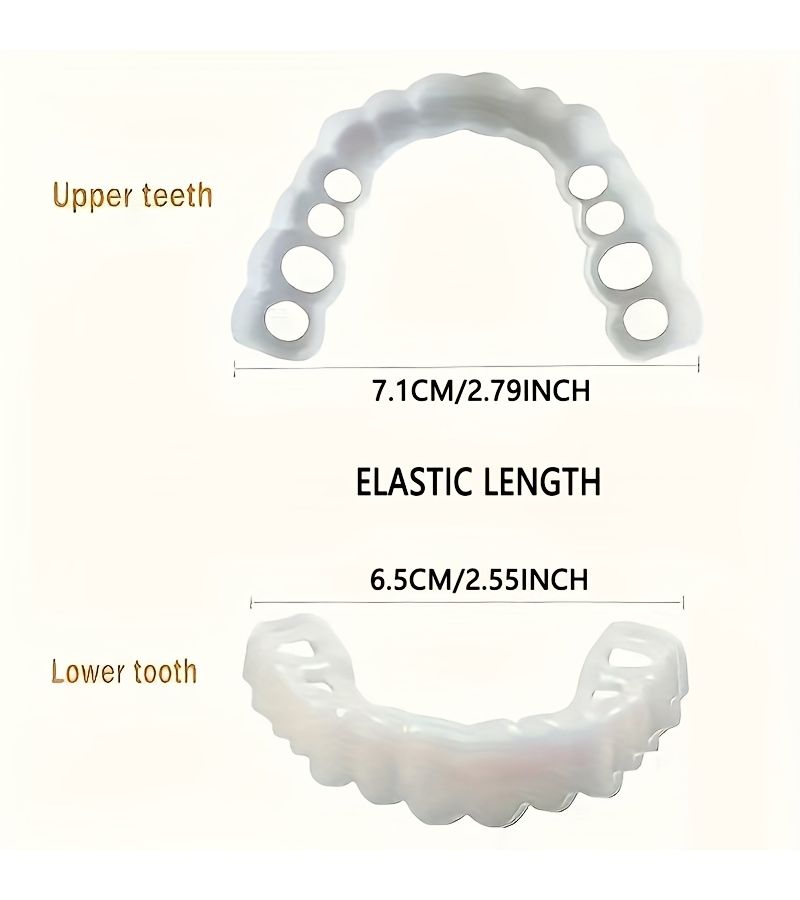 White Teeth Veneers Premium Edition Unisex Upper Lower Dental Set - Image 5