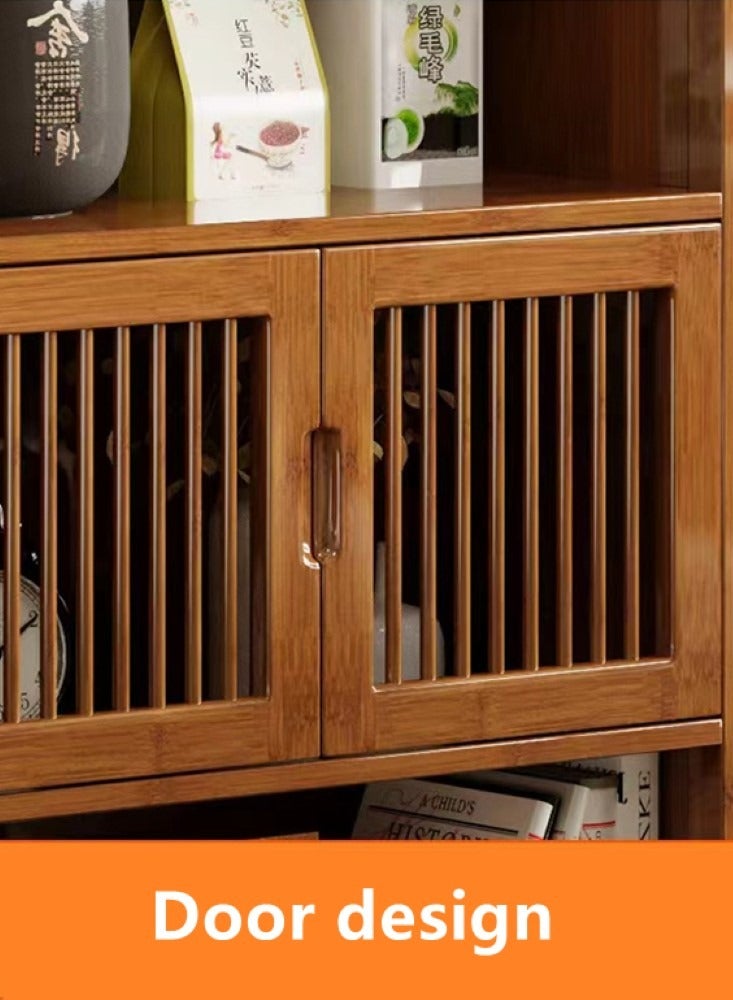 Kutis 4-Tier Bookcase Living Room Display Shelf Storage Rack Bamboo Brown 60x25x123 cm - Image 3