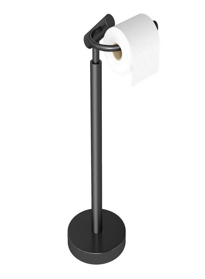 YUMORE Heavy Weighted Toilet Paper Holder Stand, No Drill Freestanding Bathroom Tissue Roll Stand, Stable Floor Standing Paper Roll Dispenser for Bathroom, Bedroom, Vanity - Image 1