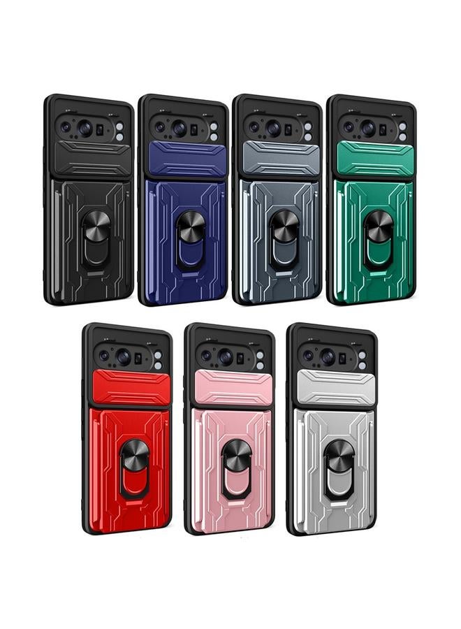 اس-توب جراب لهاتف Google Pixel 9 Pro XL مزود بغطاء منزلق من مادة TPU+PC مع فتحة للبطاقات - Image 2