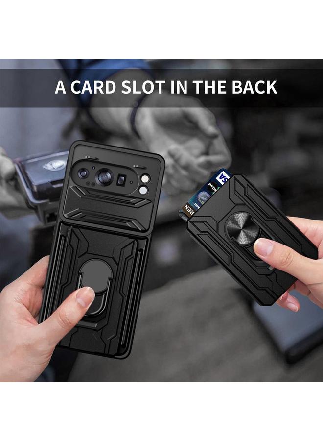 اس-توب جراب لهاتف Google Pixel 9 Pro XL مزود بغطاء منزلق من مادة TPU+PC مع فتحة للبطاقات - Image 5