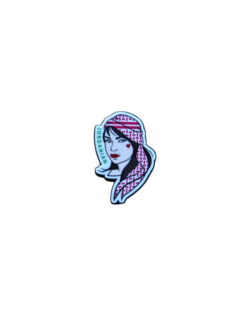 Loquat Mobile Phone Or Laptop Metal Adhesive Sticker - Jordanian Girl Shape Design - Image 2
