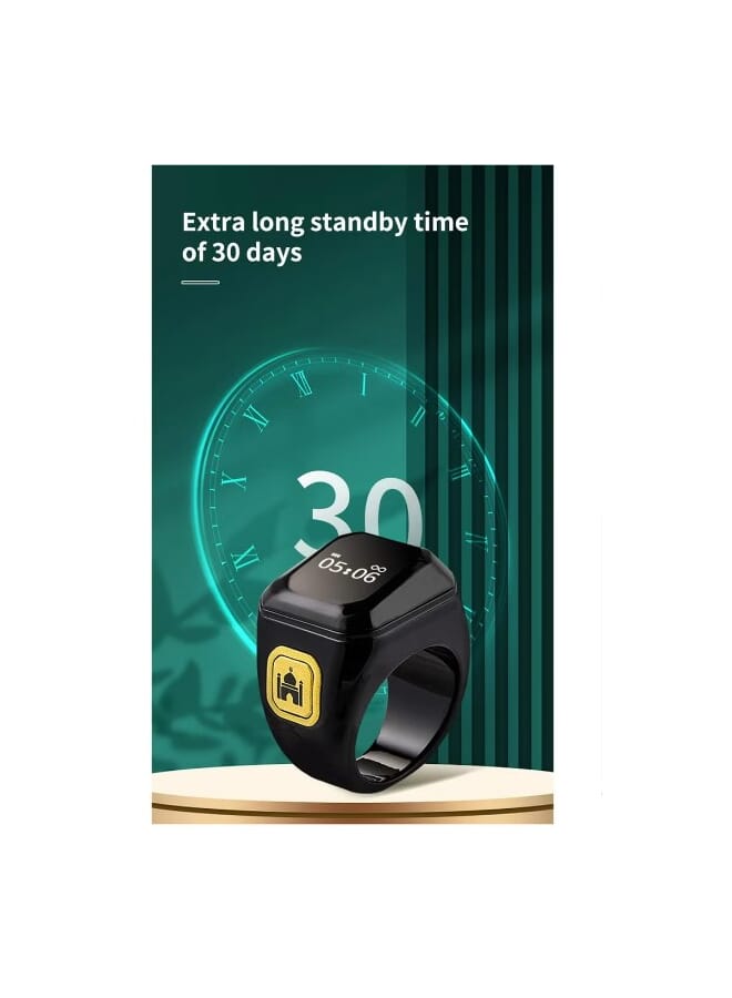iQIBLA Smart Tasbih Ring Metal Version With Prayer Time Reminder 22mm - Image 2
