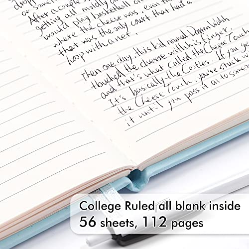 feela 3 Pack Pocket Small Notebook Journals, Mini Cute Memo Notepad Hardcover College Ruled Lined Journals with Pen Holder for Women Girls Office School, with 3 Black Pens, 3.5”x 5.5”, A6, Sky Blue - Image 3